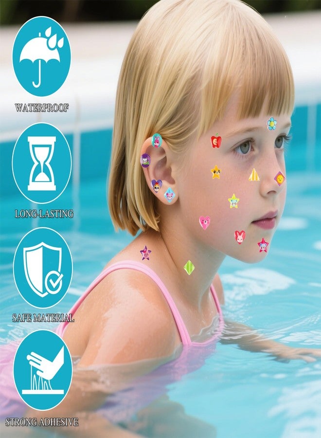 FEMBW 460PCS Sticker Earrings for Girls - 3D Gem Stick on Earrings 2-4-6-8, Self-Adhesive Glitter Crystal Stickers for Kids, Toddlers, DIY Crafts & Dress Up (Multiple Shapes & Colors) - Image 3